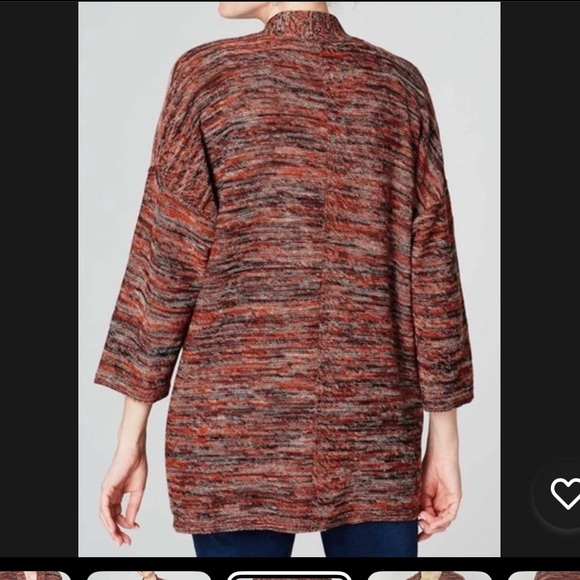 PURE J. JILL Campari SPACE DYED V-NECK PULLOVER Relaxed Sweater MP - Picture 3 of 9